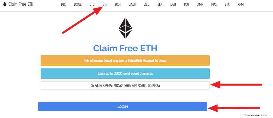 Claimethfree кран эфириум eth