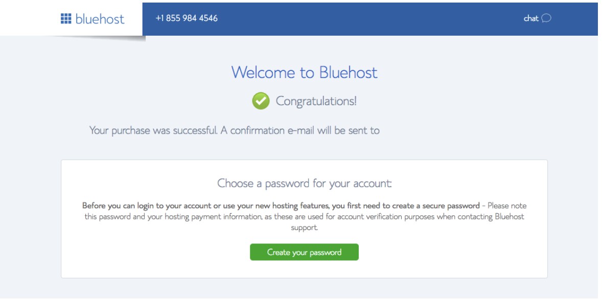 Bluehost Welcome Email