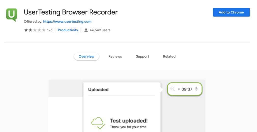 UserTesting browser recorder