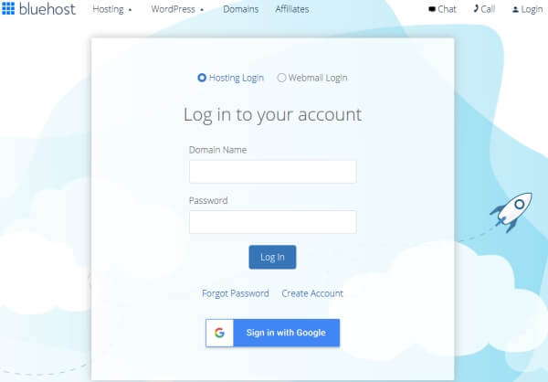 Login to your account and get started building your blog